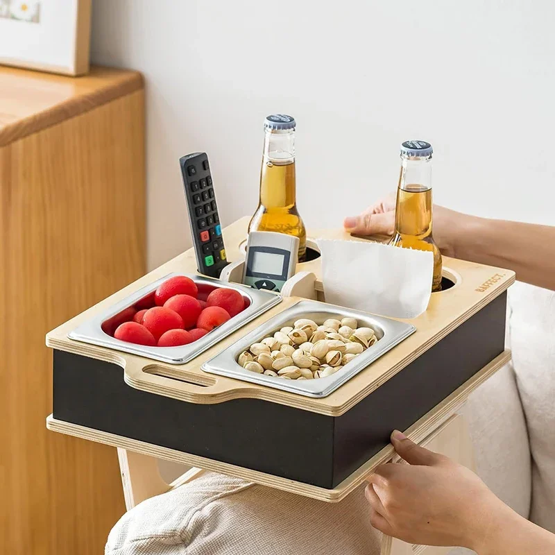 Food Snacks Drinks - Bandeja rectangular de bambú, soporte de