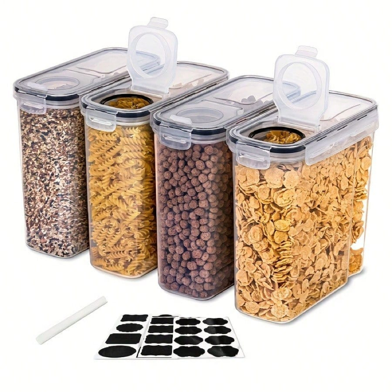 Food Packed Snacks - Paquete de 4 Recipientes Herméticos para