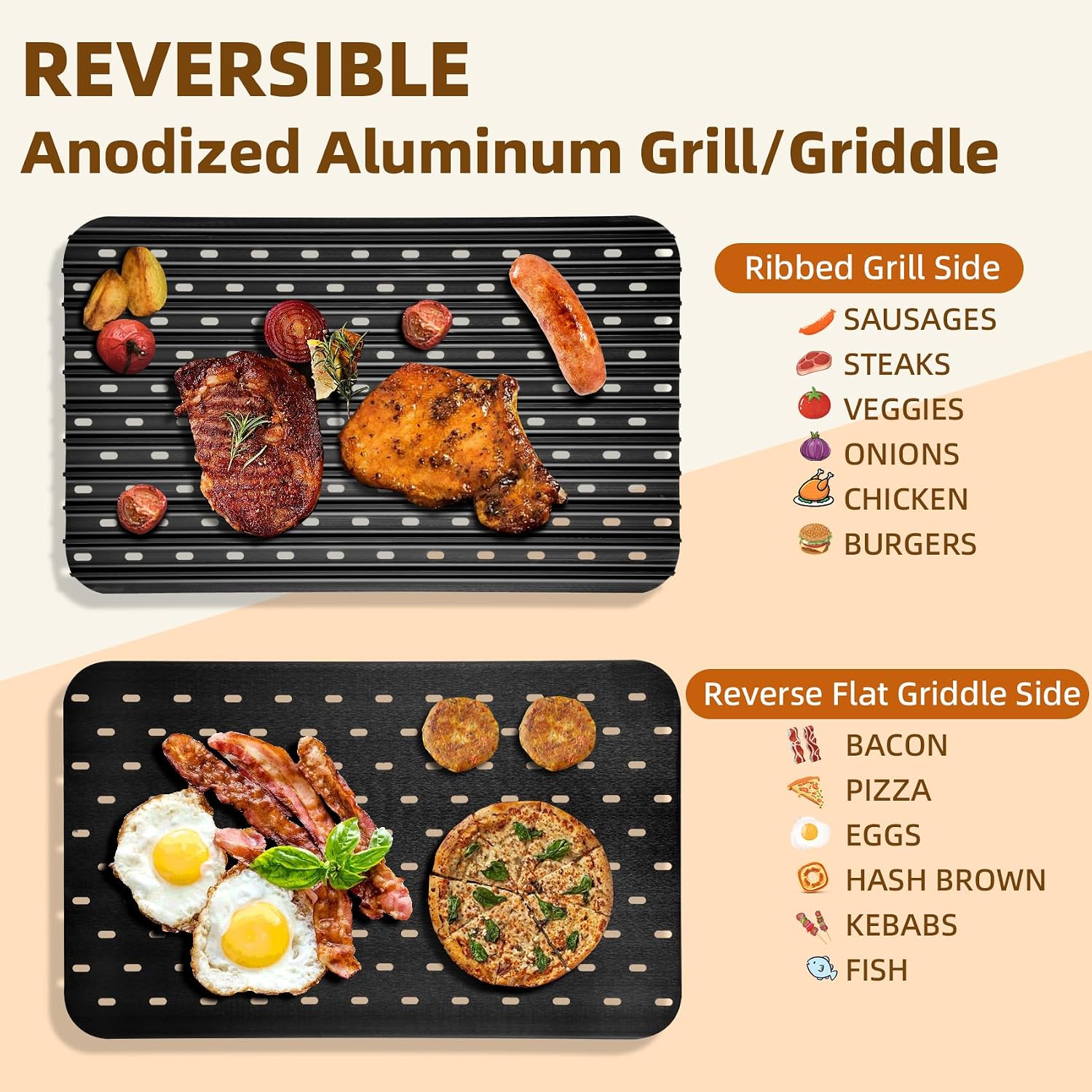Rejilla de aluminio reversible - Foods X reseña y precio