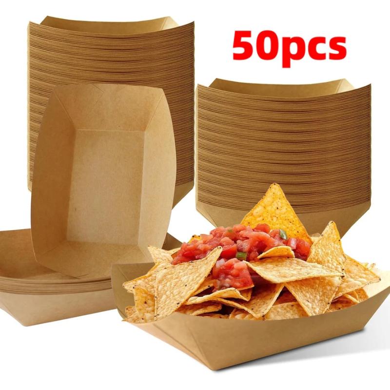 Bandejas de papel kraft desech - Food Packed Snacks reseña y precio