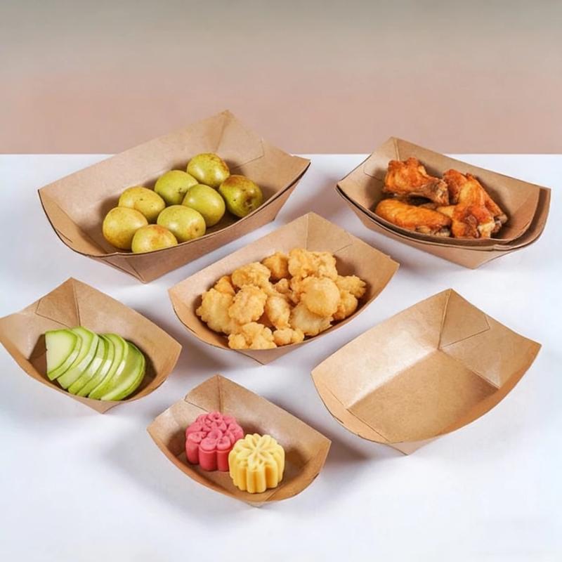Bandejas de papel kraft desech - Food Packed Snacks reseña y precio